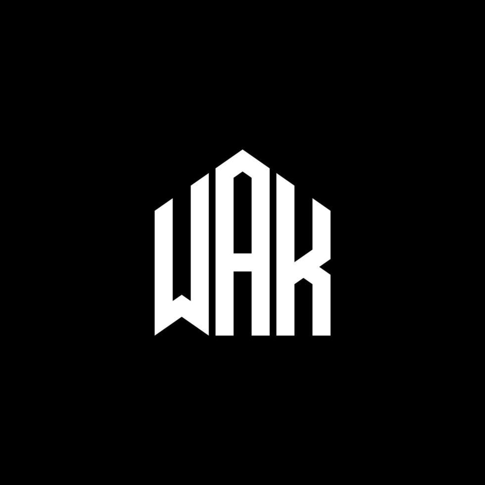 création de logo de lettre wak sur fond noir. concept de logo de lettre initiales créatives wak. conception de lettre wak. vecteur