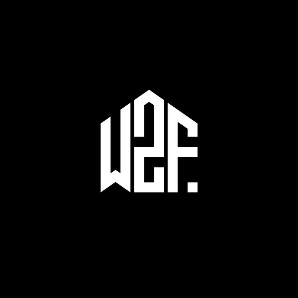 création de logo de lettre wzf sur fond noir. concept de logo de lettre initiales créatives wzf. conception de lettre wzf. vecteur
