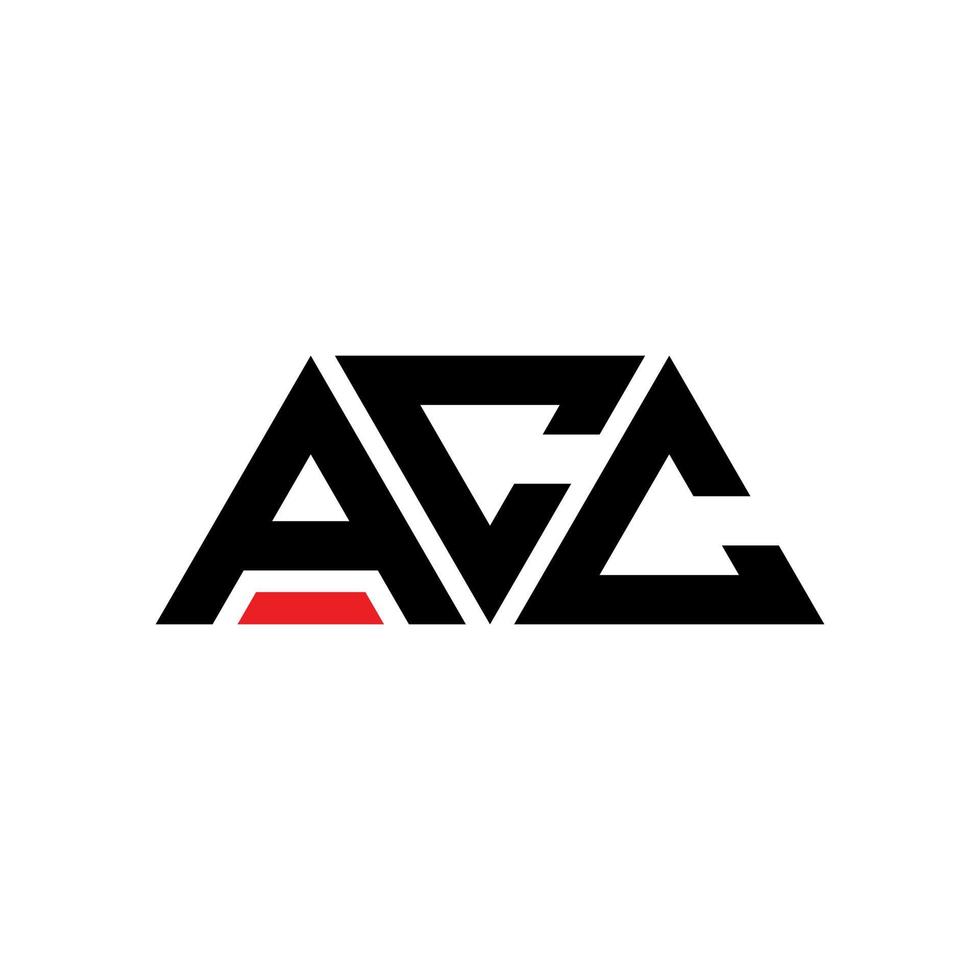 création de logo de lettre triangle acc avec forme de triangle. monogramme de conception de logo triangle acc. modèle de logo vectoriel triangle acc avec couleur rouge. acc logo triangulaire logo simple, élégant et luxueux. selon