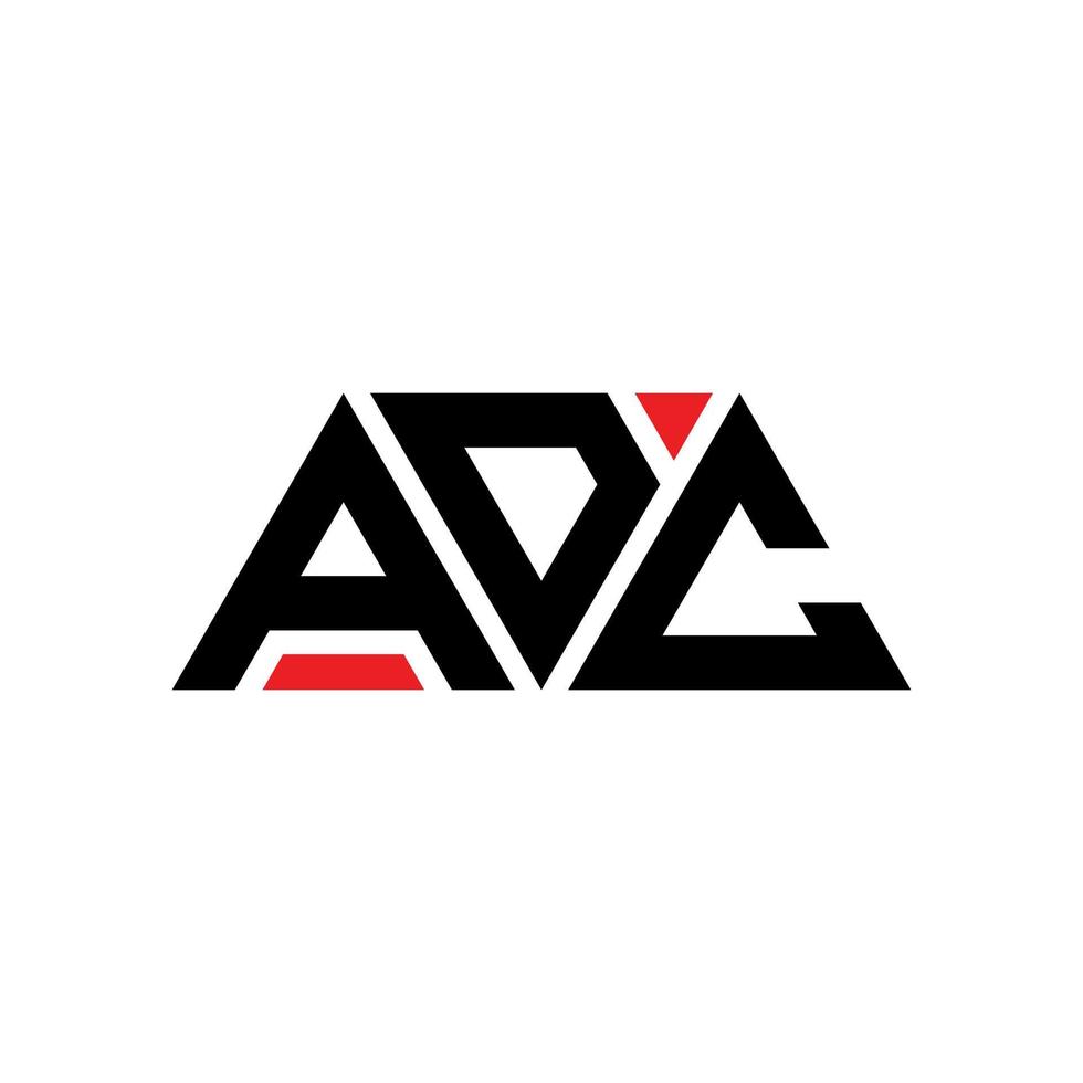 création de logo de lettre triangle adc avec forme de triangle. monogramme de conception de logo triangle adc. modèle de logo vectoriel triangle adc avec couleur rouge. logo triangulaire adc logo simple, élégant et luxueux. adc