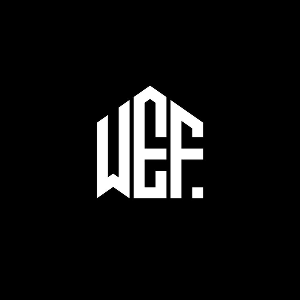 création de logo de lettre wef sur fond noir. concept de logo de lettre initiales créatives wef. conception de lettre wef. vecteur