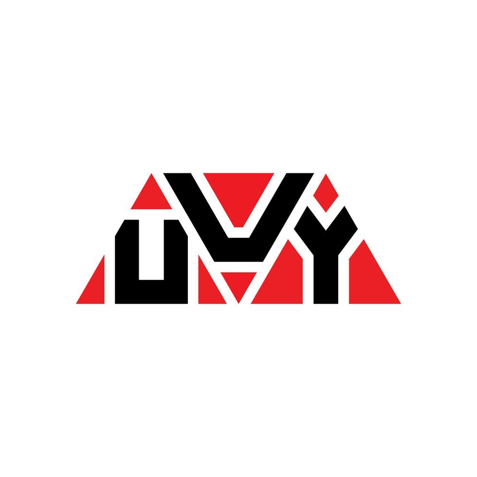 création de logo de lettre triangle uuy avec forme de triangle. monogramme de conception de logo triangle uuy. modèle de logo vectoriel triangle uuy avec couleur rouge. uuy logo triangulaire logo simple, élégant et luxueux. euh