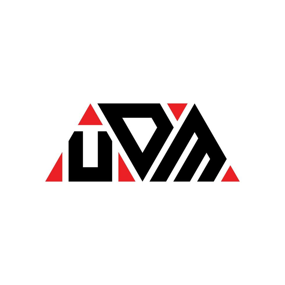 création de logo de lettre triangle udm avec forme de triangle. monogramme de conception de logo triangle udm. modèle de logo vectoriel triangle udm avec couleur rouge. logo triangulaire udm logo simple, élégant et luxueux. UDM