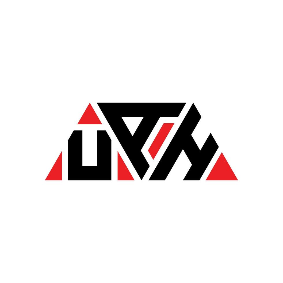 création de logo de lettre triangle uah avec forme de triangle. monogramme de conception de logo triangle uah. modèle de logo vectoriel triangle uah avec couleur rouge. uah logo triangulaire logo simple, élégant et luxueux. euh