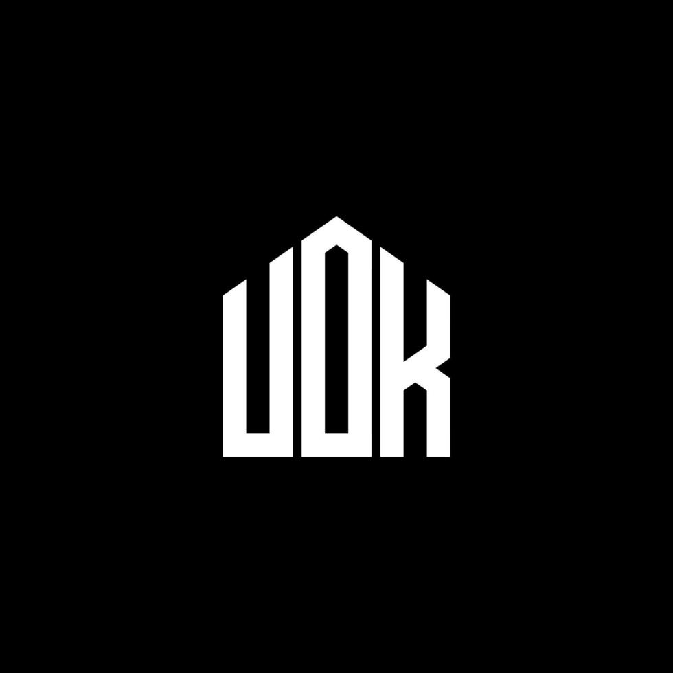 création de logo de lettre uok sur fond noir. concept de logo de lettre initiales créatives uok. conception de lettre uok. vecteur