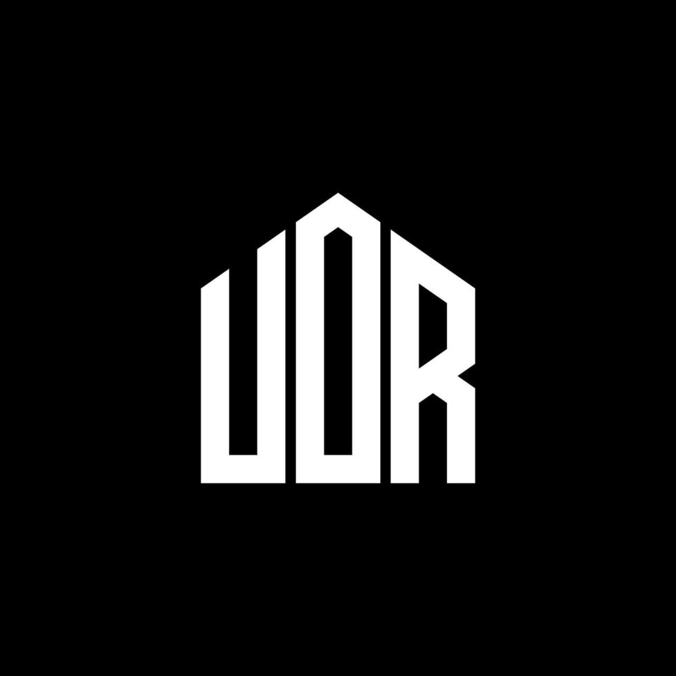 création de logo de lettre uor sur fond noir. concept de logo de lettre initiales créatives uor. uor conception de lettre. vecteur