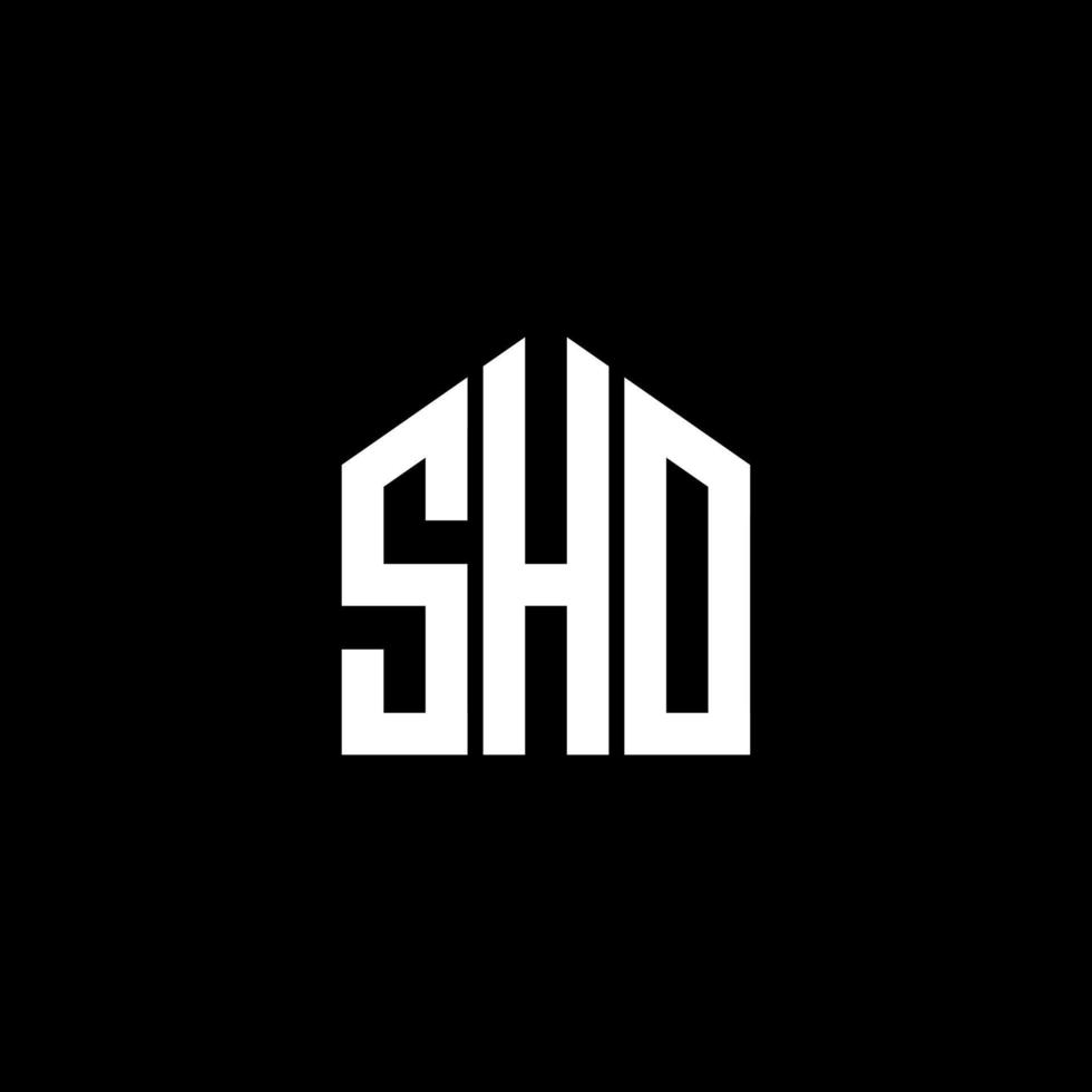 création de logo de lettre sho sur fond noir. concept de logo de lettre initiales créatives sho. conception de lettre sho. vecteur