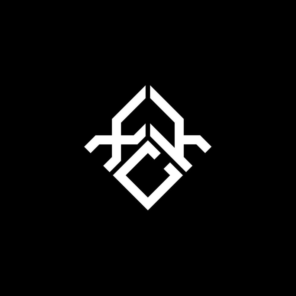 création de logo de lettre xkc sur fond noir. concept de logo de lettre initiales créatives xkc. conception de lettre xkc. vecteur