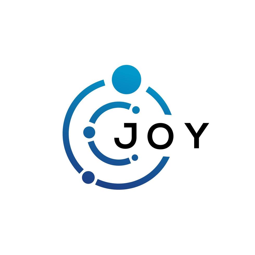 création de logo de technologie de lettre de joie sur fond blanc. joie créative initiales lettre il concept de logo. conception de lettre de joie. vecteur