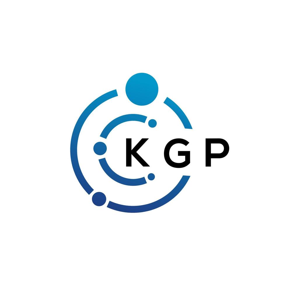 création de logo de technologie de lettre kgp sur fond blanc. kgp creative initiales lettre il concept de logo. conception de lettre kgp. vecteur