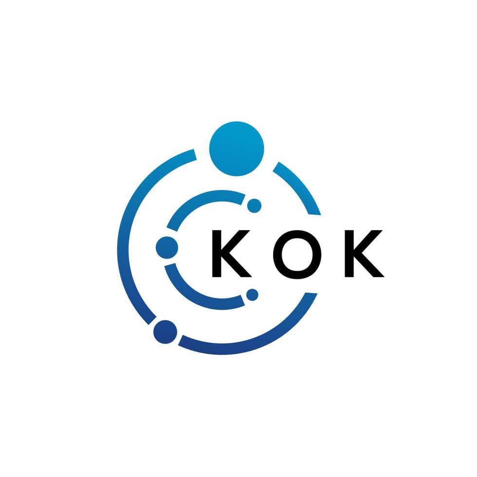 création de logo de technologie de lettre kok sur fond blanc. kok creative initiales lettre il logo concept. conception de lettre kok. vecteur