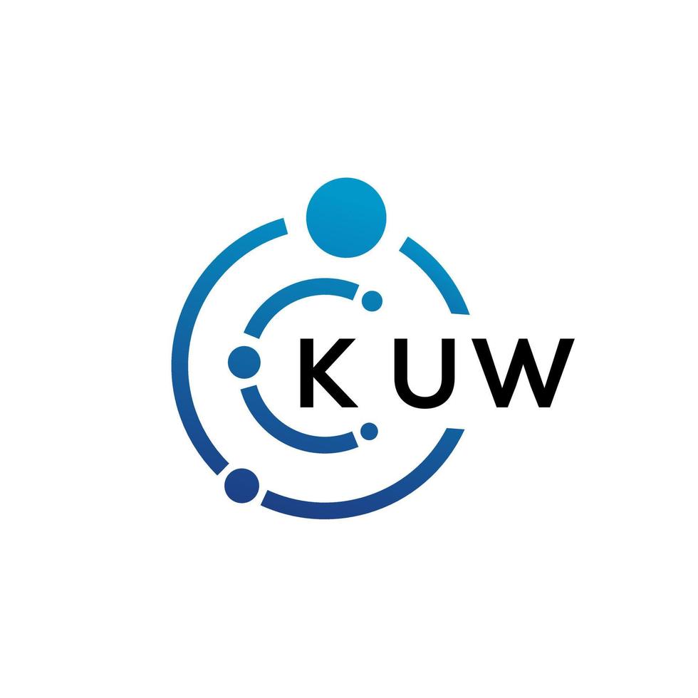 création de logo de technologie de lettre kuw sur fond blanc. kuw creative initiales lettre il concept de logo. conception de lettre kuw. vecteur