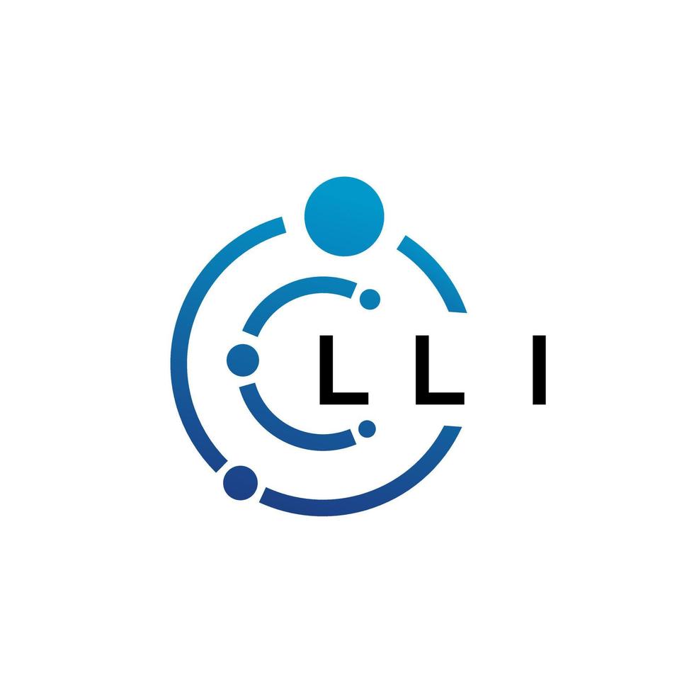 création de logo de technologie de lettre lli sur fond blanc. lli initiales créatives lettre il logo concept. conception de lettre lli. vecteur