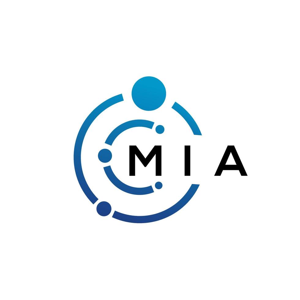 création de logo de technologie de lettre mia sur fond blanc. mia creative initiales lettre il logo concept. conception de lettre mia. vecteur