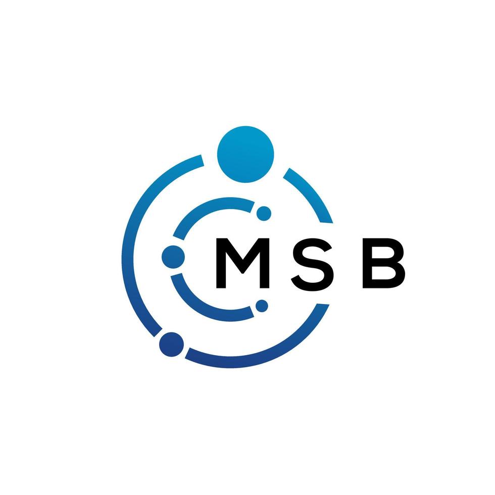 création de logo de technologie de lettre msb sur fond blanc. msb initiales créatives lettre il logo concept. conception de lettre msb. vecteur