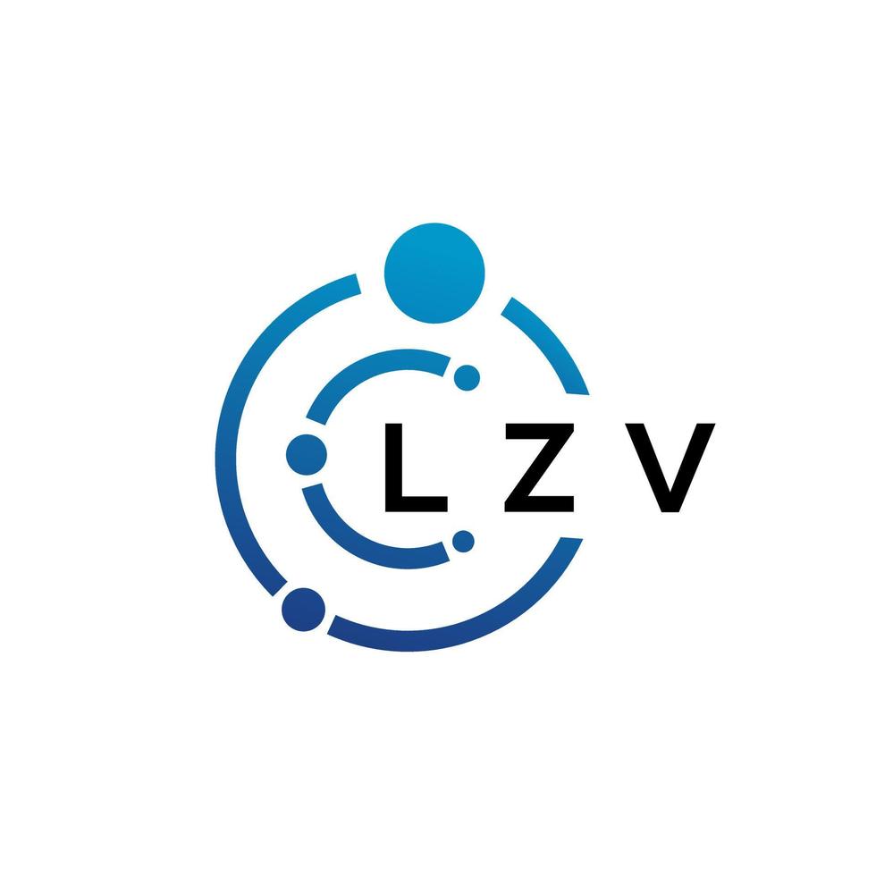 création de logo de technologie de lettre lzv sur fond blanc. lzv initiales créatives lettre il concept de logo. conception de lettre lzv. vecteur