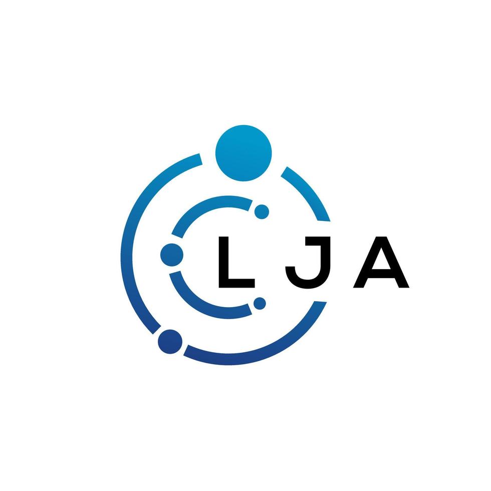 création de logo de technologie de lettre lja sur fond blanc. lja initiales créatives lettre il concept de logo. conception de lettre lja. vecteur