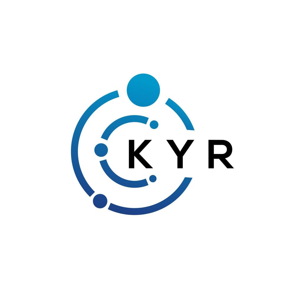 création de logo de technologie de lettre kyr sur fond blanc. kyr creative initiales lettre il concept de logo. conception de lettre kyr. vecteur