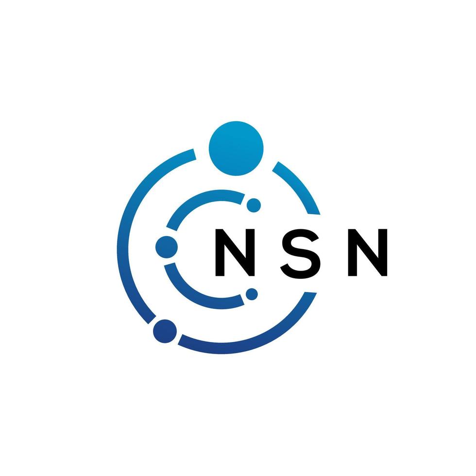 création de logo de technologie de lettre nsn sur fond blanc. nsn initiales créatives lettre il logo concept. conception de lettre nsn. vecteur