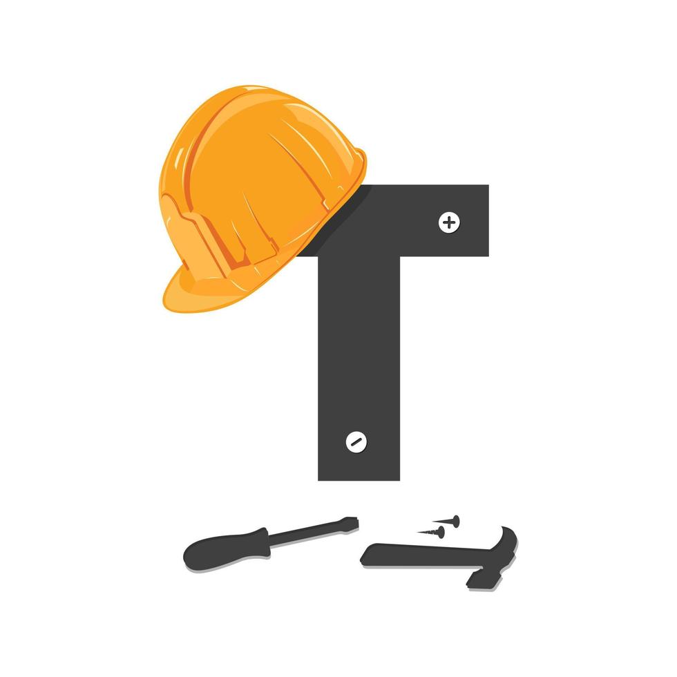 logo de construction initial t vecteur