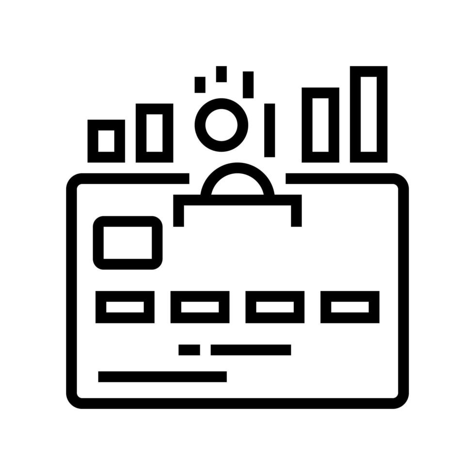illustration vectorielle d'icône de ligne de carte cumulative vecteur