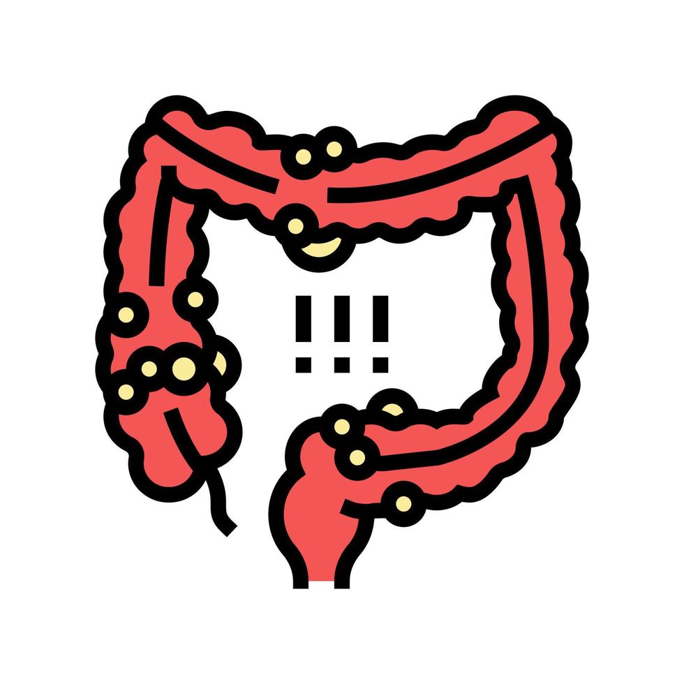 illustration vectorielle de l'icône de couleur de la maladie de crohn vecteur
