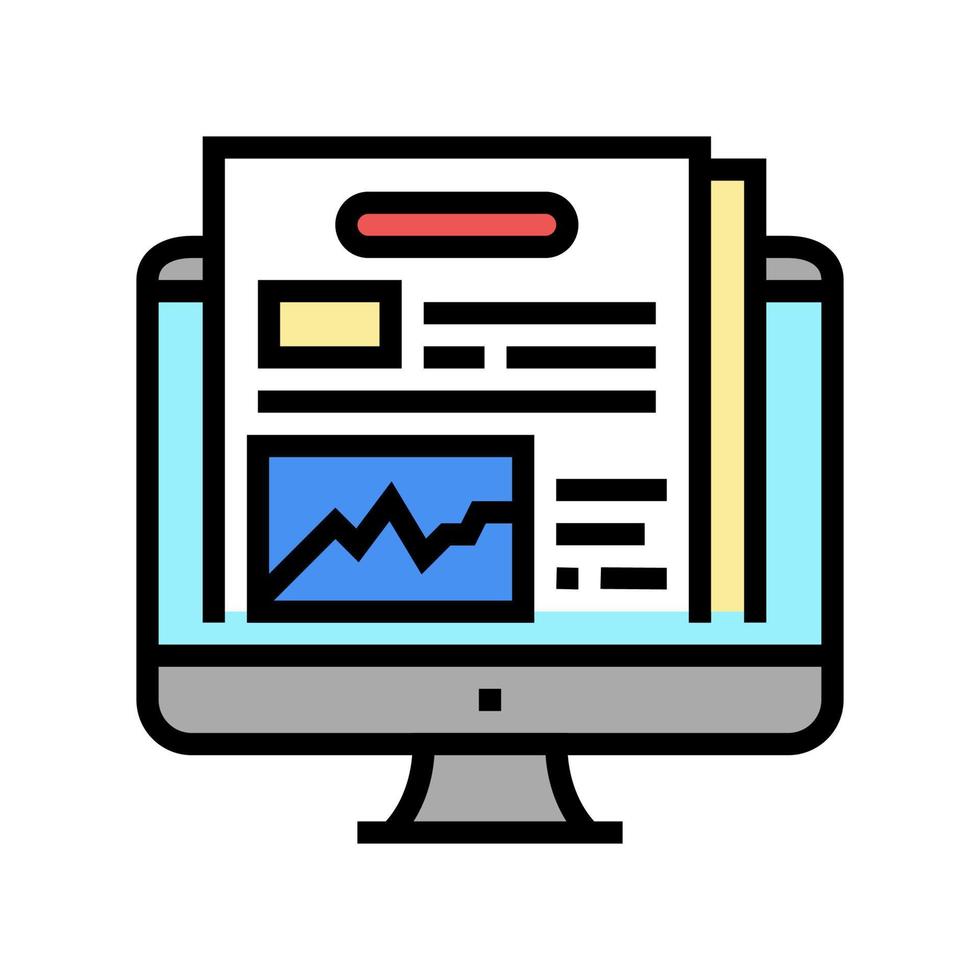 illustration vectorielle de l'icône de couleur d'audit financier en ligne vecteur