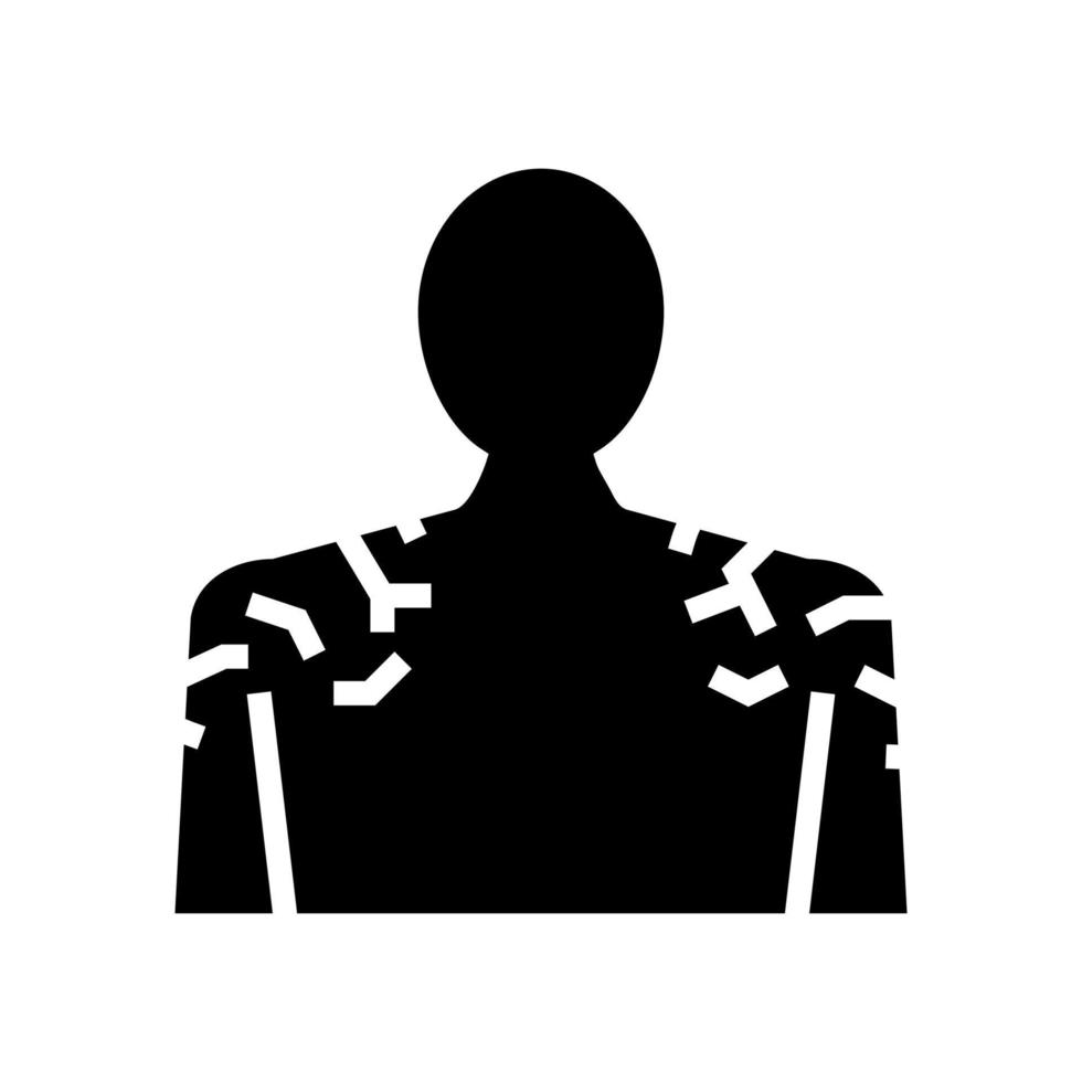 épaules peau sèche glyphe icône illustration vectorielle vecteur