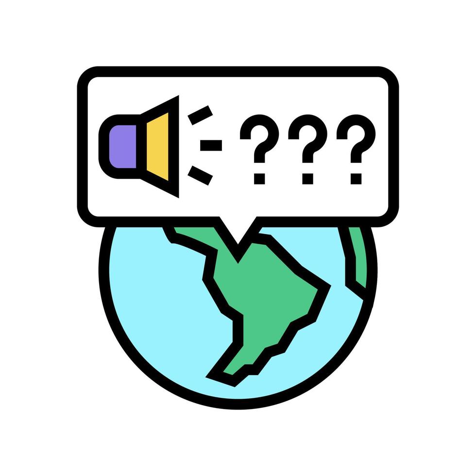 question globale sur l'illustration vectorielle de l'icône de couleur des marchandises vecteur