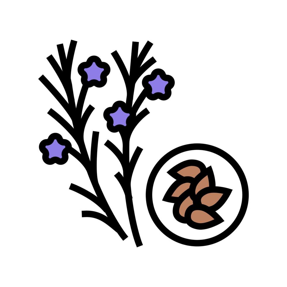 icône de couleur de gruau de lin illustration vectorielle vecteur