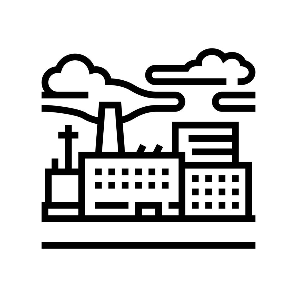 illustration vectorielle de l'icône de la ligne de la métropole industrielle vecteur