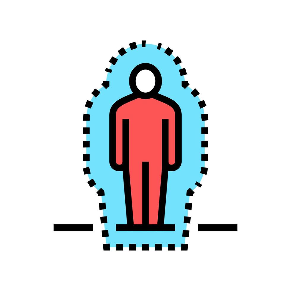 illustration vectorielle de l'icône de couleur de protection de la santé humaine vecteur