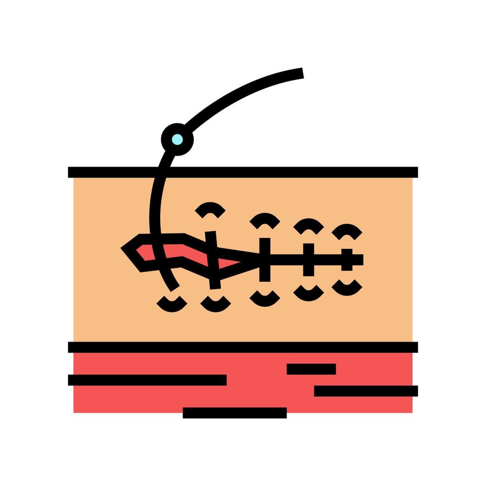 illustration vectorielle d'icône de couleur de plaie de suture vecteur