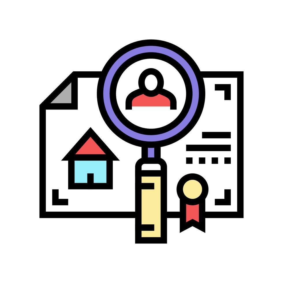 vérification de l'illustration vectorielle de l'icône de couleur des recommandations des locataires vecteur