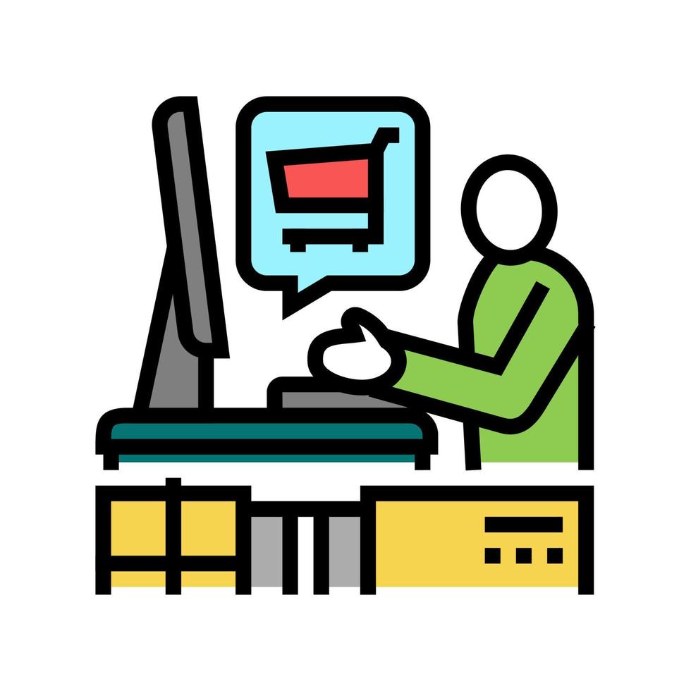 illustration vectorielle d'icône de couleur de propriétaire de magasin de commerce électronique vecteur