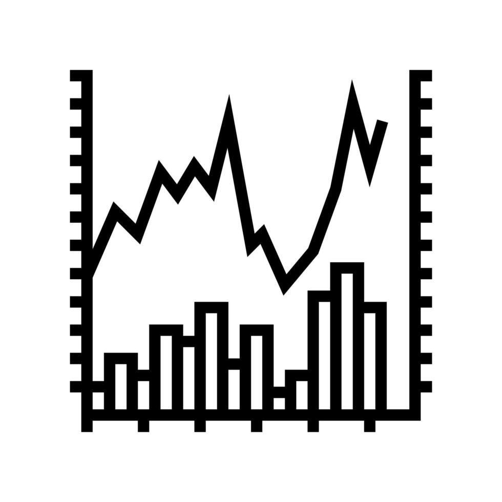 graphique boursier ligne icône illustration vectorielle vecteur