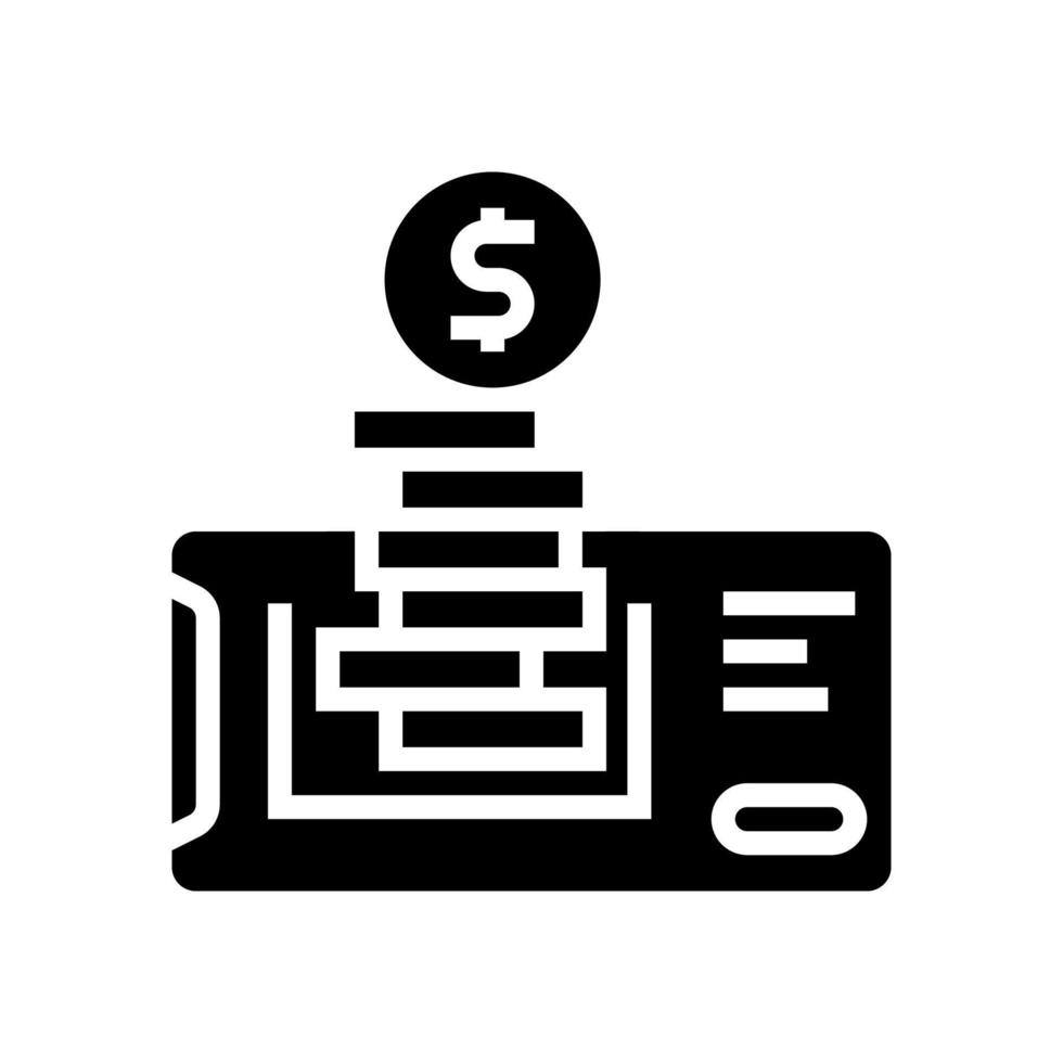 illustration vectorielle d'icône de glyphe d'application de téléphone d'argent électronique vecteur