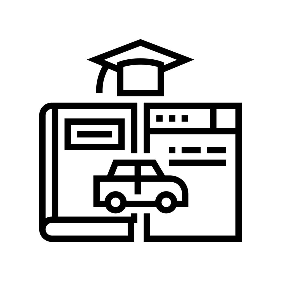 illustration vectorielle d'icône de ligne de matériel pédagogique de conduite vecteur