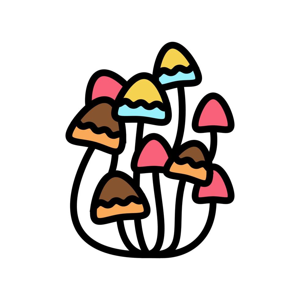 champignons boho couleur icône illustration vectorielle vecteur