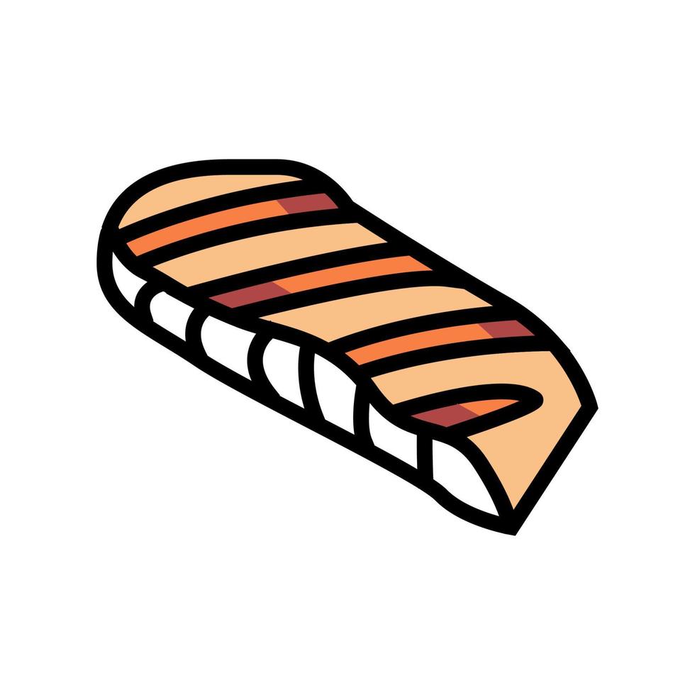 illustration vectorielle d'icône de couleur de saumon grillé vecteur