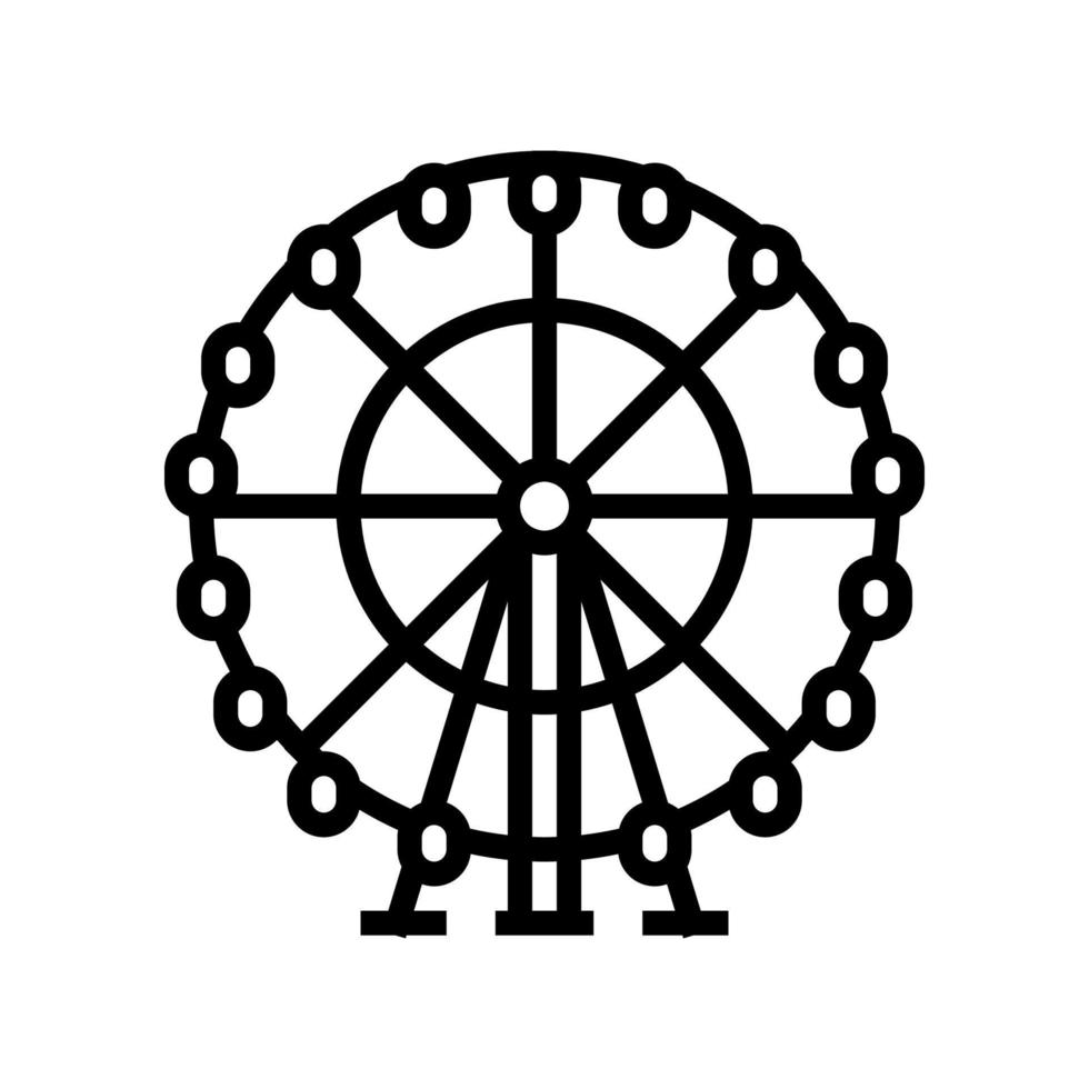 illustration vectorielle de l'icône de la grande ligne de roue vecteur