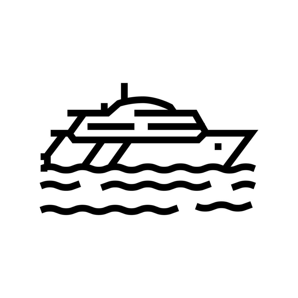 yacht transport ligne icône illustration vectorielle vecteur