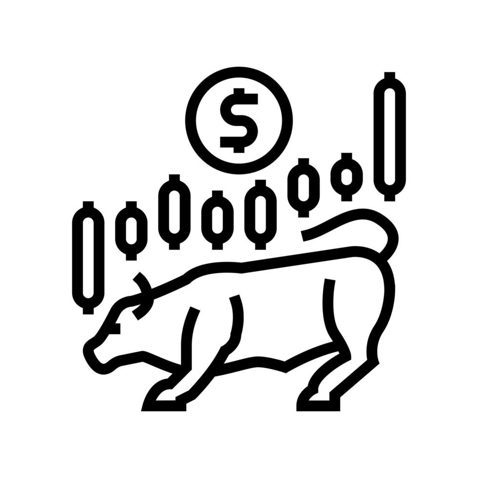 illustration vectorielle de l'icône de la ligne de marché boursier vecteur