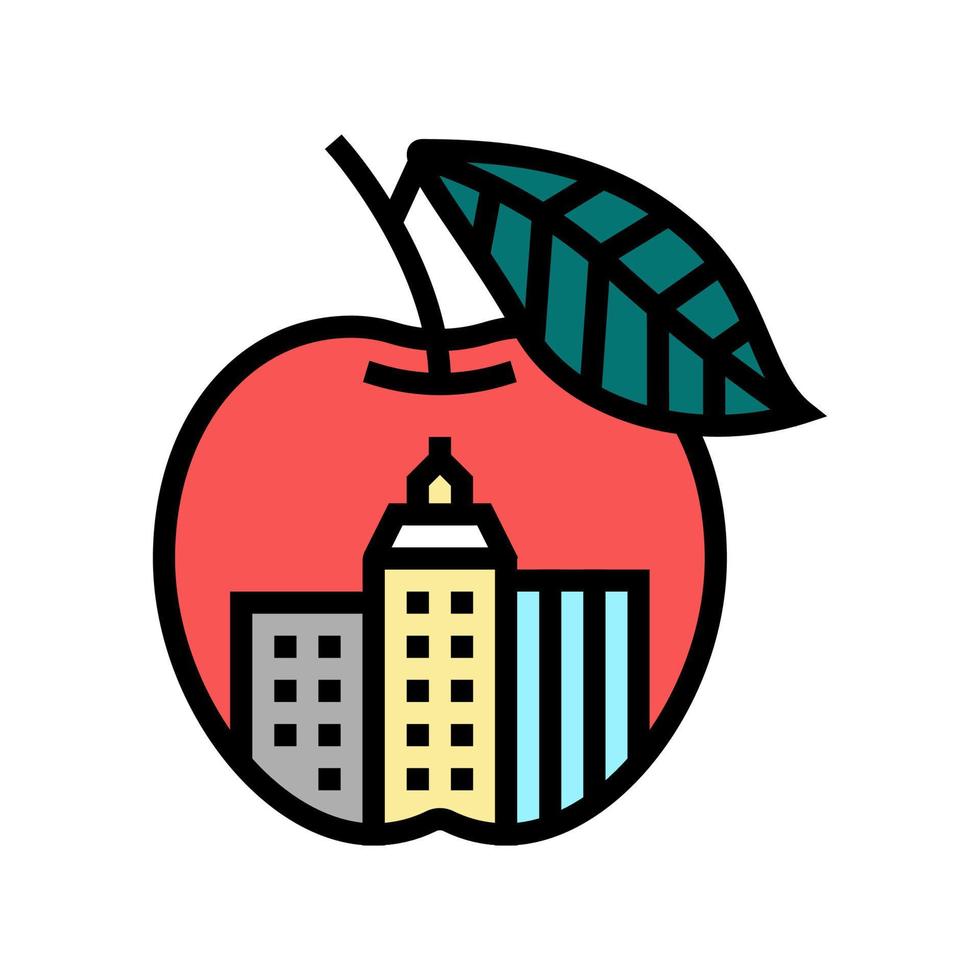 nyc grosse pomme couleur icône illustration vectorielle vecteur