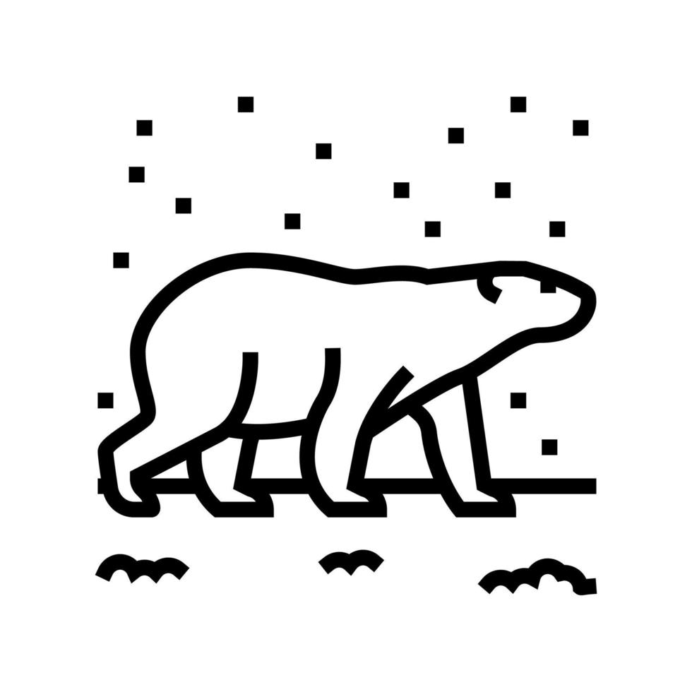 illustration vectorielle de l'icône de la ligne de l'ours polaire vecteur