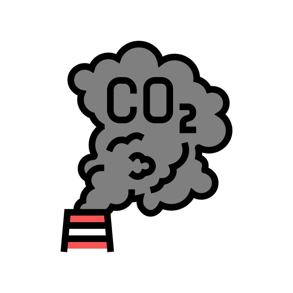 dioxyde de carbone co2 couleur icône illustration vectorielle vecteur