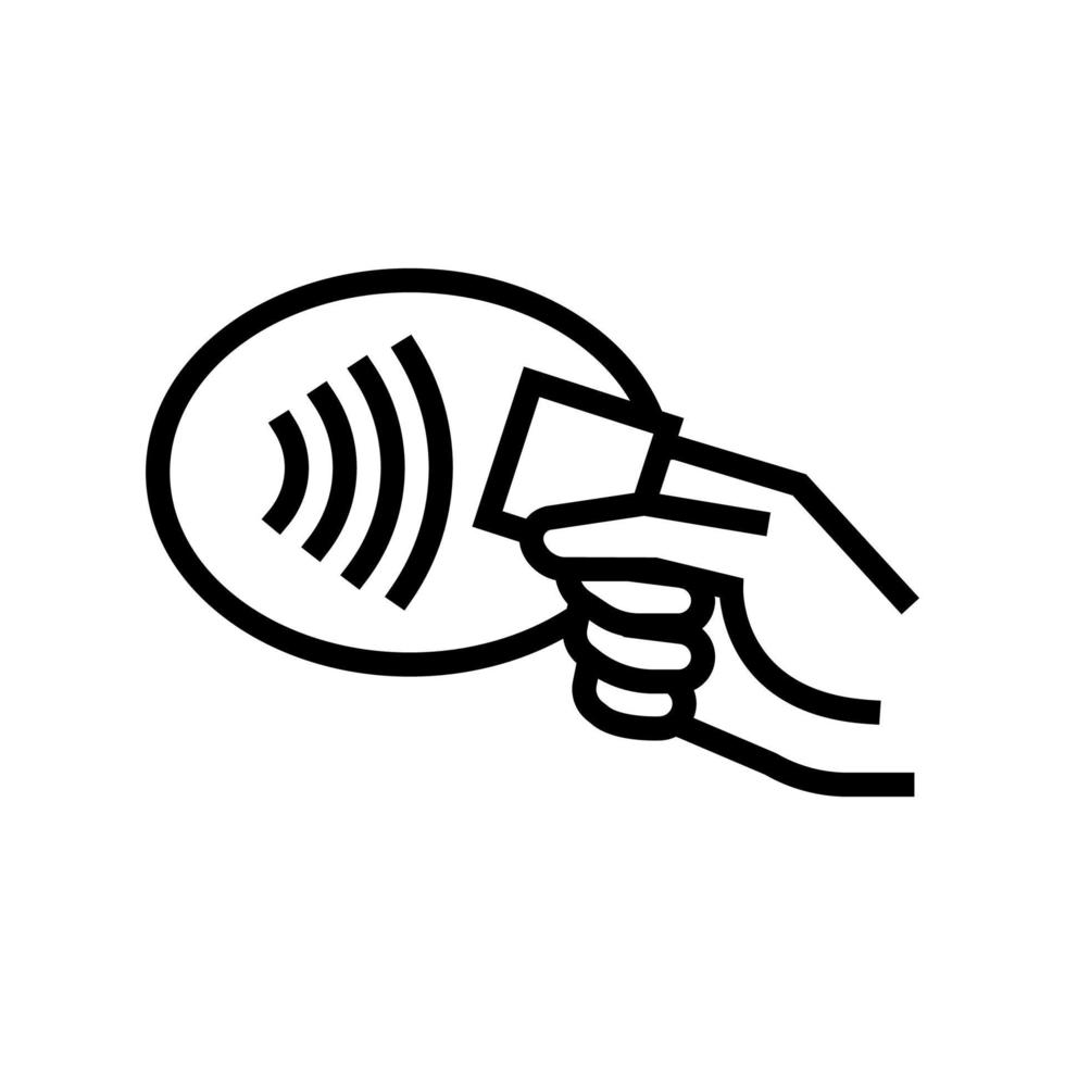 illustration vectorielle de l'icône de la ligne sans contact de paiement vecteur