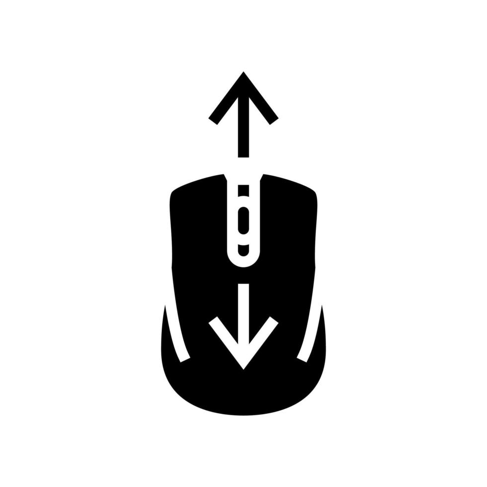 icône de glyphe de défilement de la souris illustration vectorielle vecteur