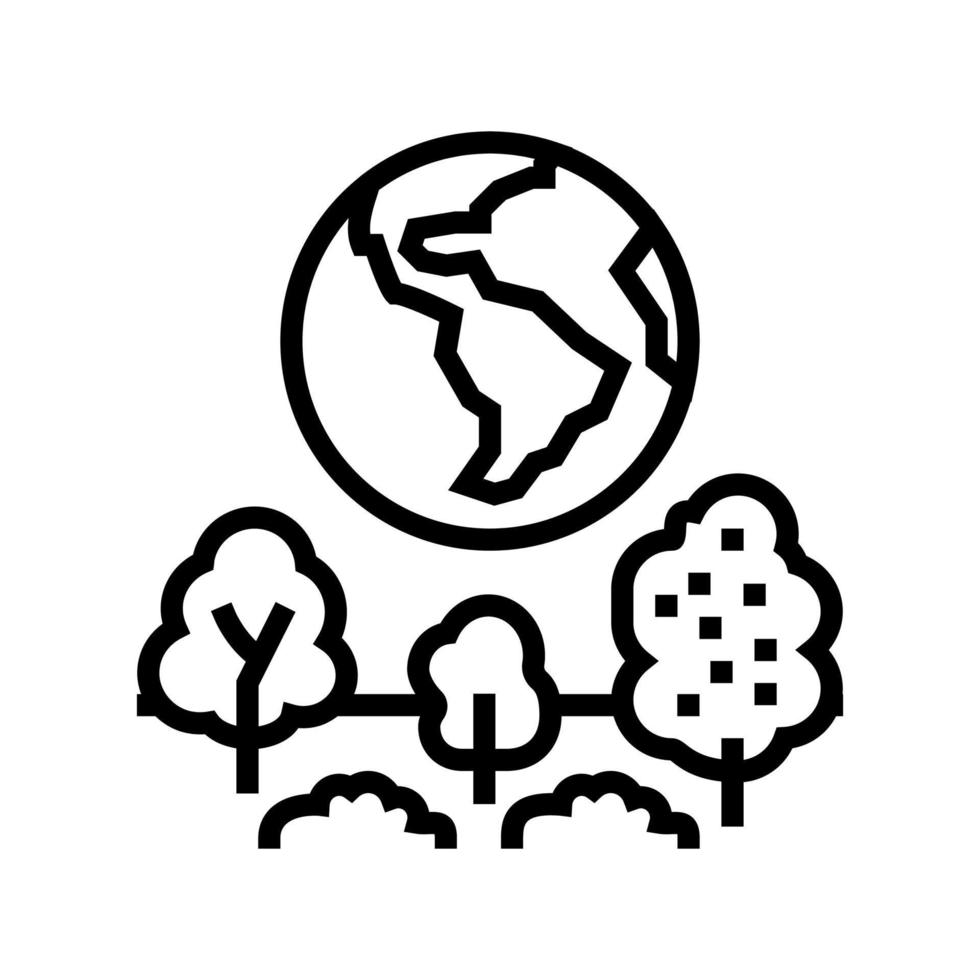 illustration vectorielle de l'icône de la ligne de l'environnement terrestre vecteur