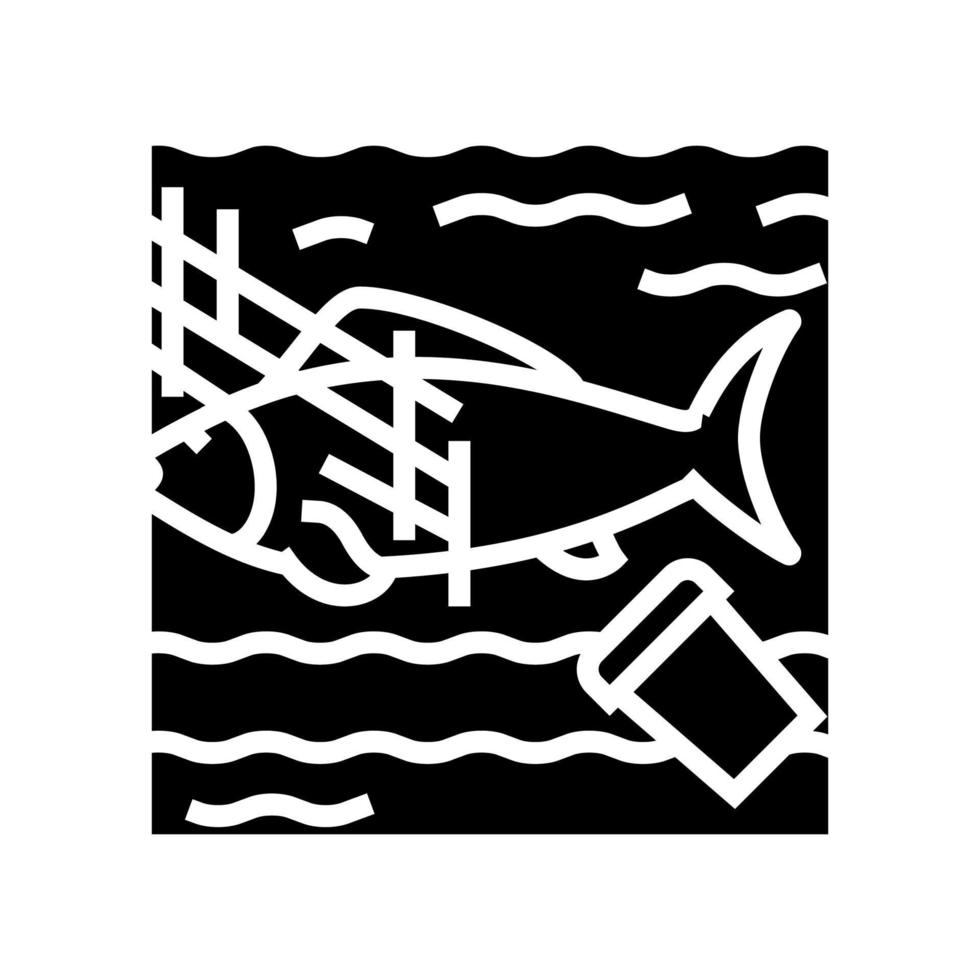 pollution eau glyphe icône illustration vectorielle vecteur